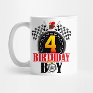 Kids 4th Birthday Racing Car Driver Mug